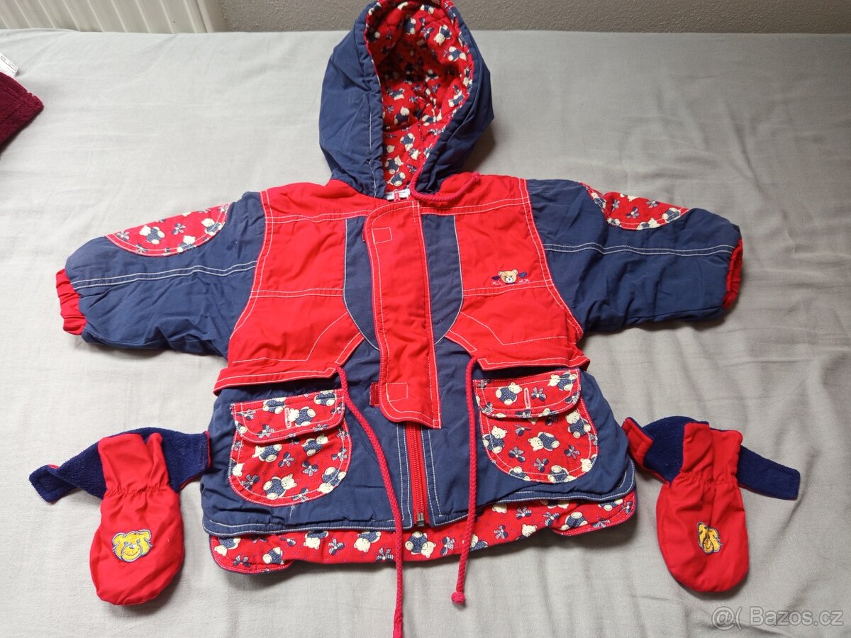 Zimní bunda+ rukavičky, vel. 86