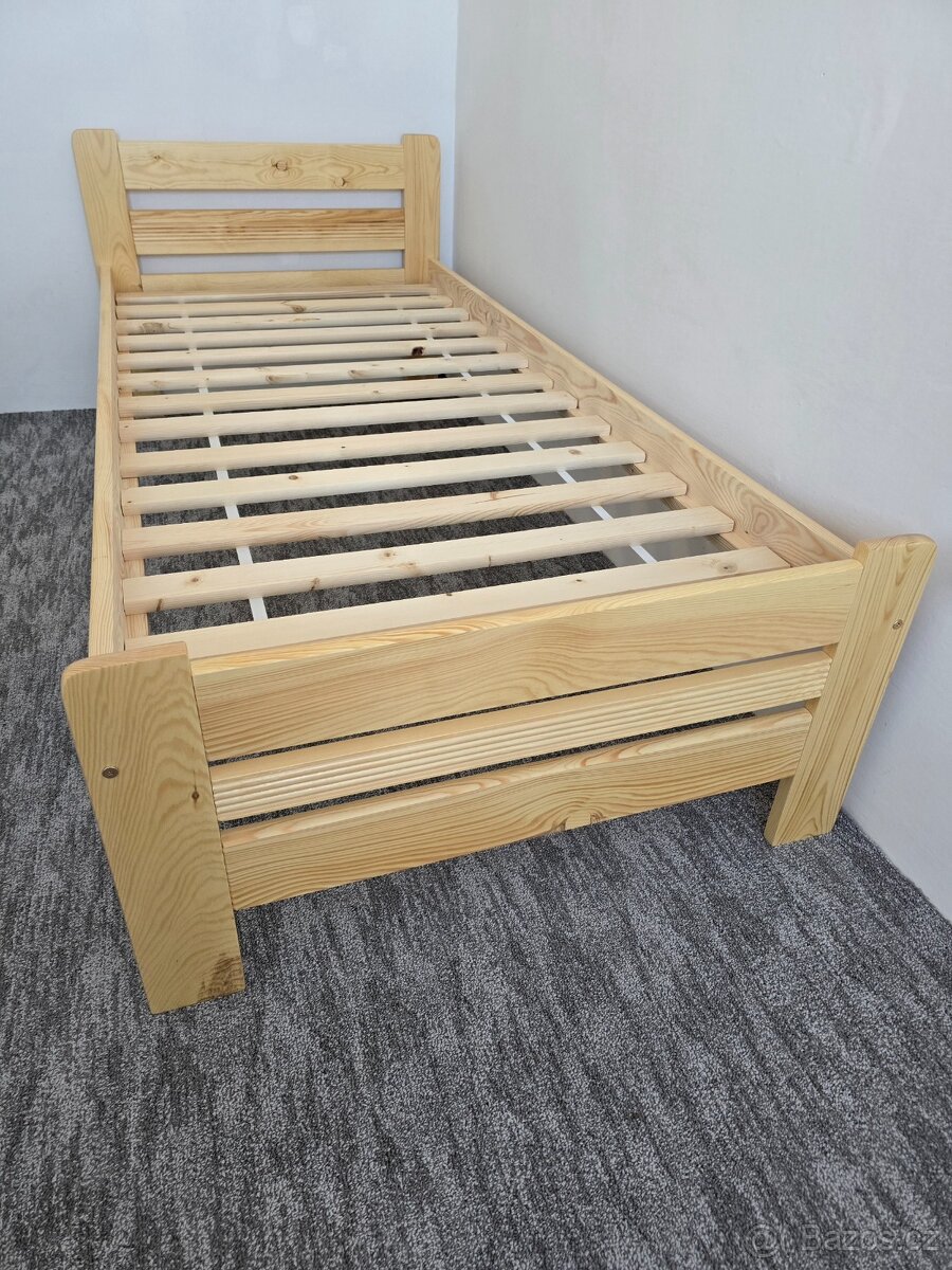 Prodám nové postele zvýšené 80x200 - 90x200 s roštem