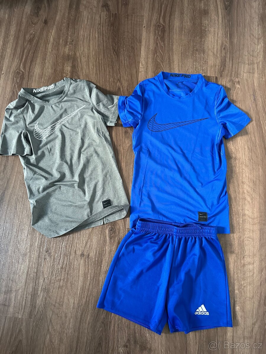 Sportovni Nike trika, kratasy Adidas, velikost 122-128