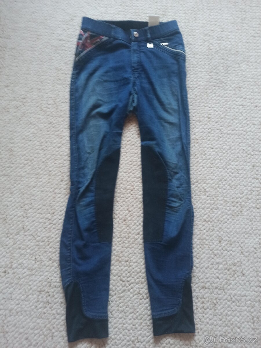 Prodám džínové rajtky HKM Pro Team vel. 176