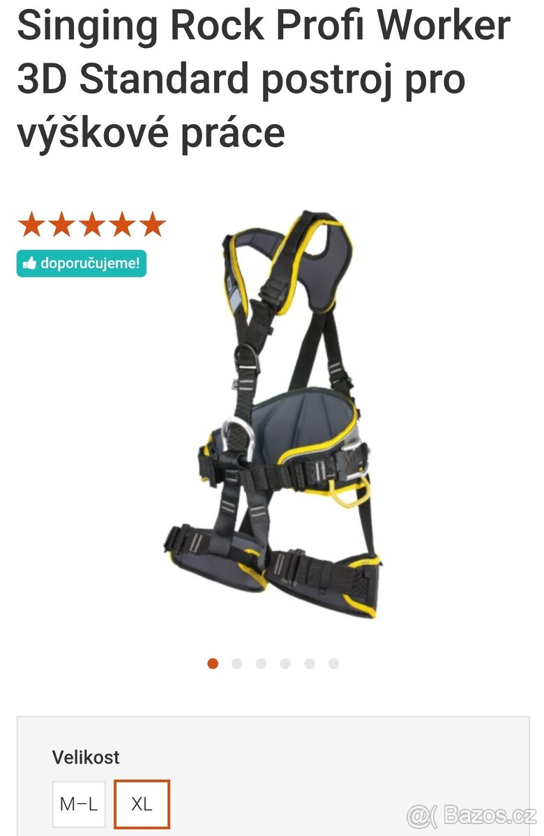 Prodám celotělový postroj Singing Rock Profi Worker 3D Stand