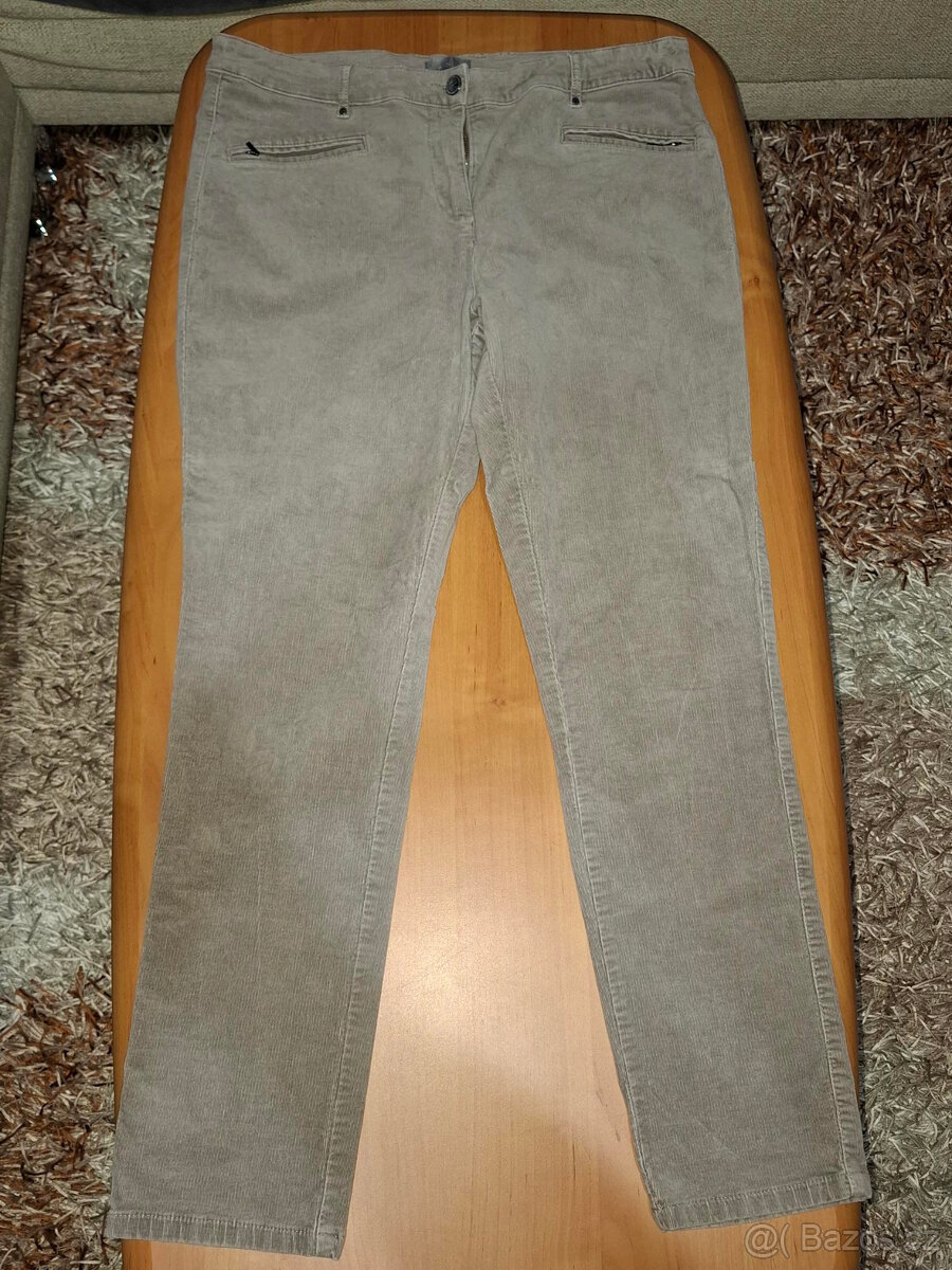 Dámské kalhoty manšestr béžové, velikost 42, minimáln nošené