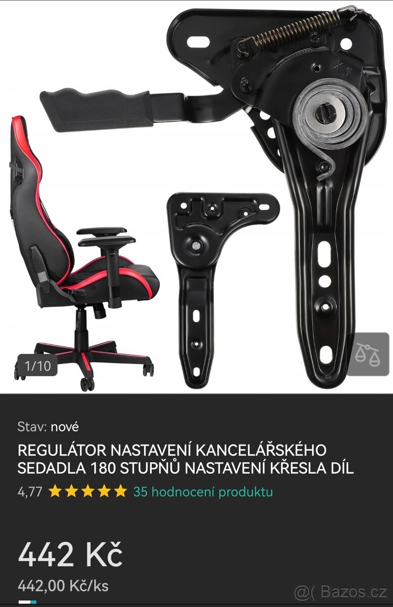 Regulátor sklonu židle