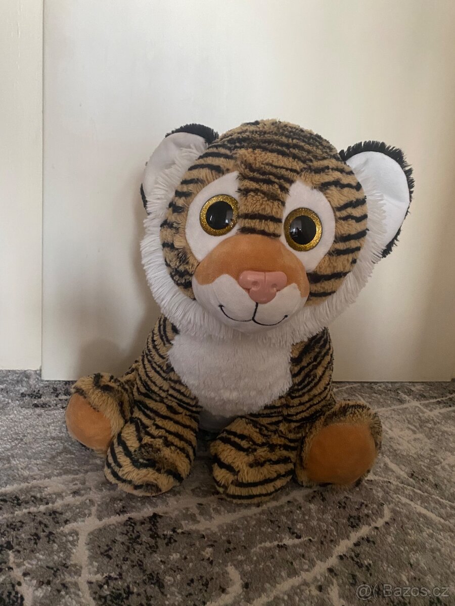 Sympatický plyšový tygr XL - výška 50 cm