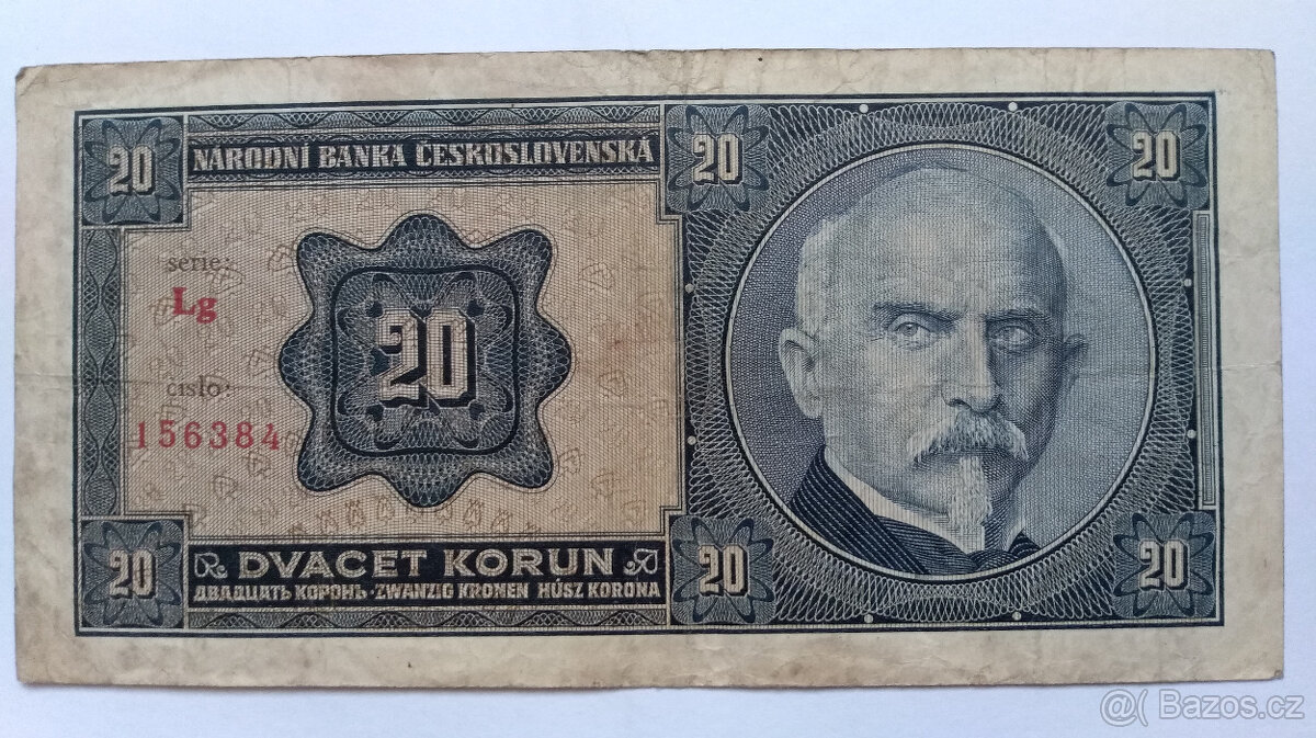 20 Korun, ČESKOSLOVENSKO - První republika, 1926
