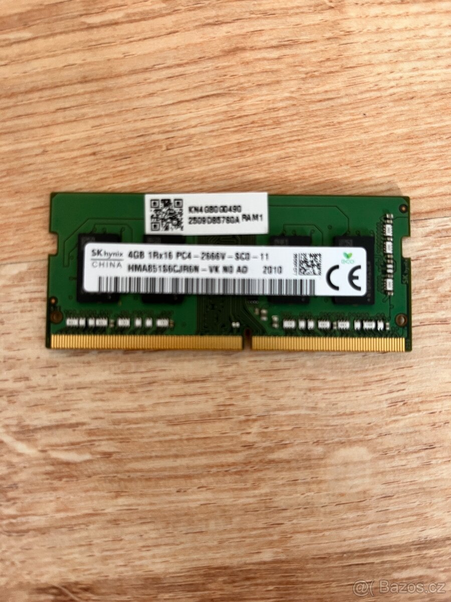 Prodám RAM paměť SK Hynix 4GB DDR4 SO-DIMM 2666MHz