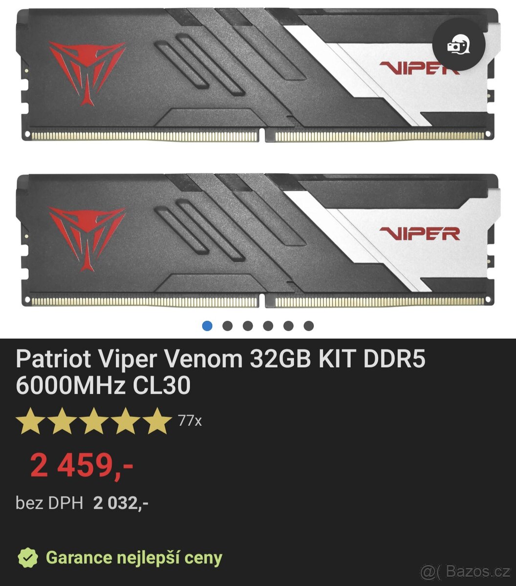 Ram 32gb (2x16) DDR5 6000MHz CL30