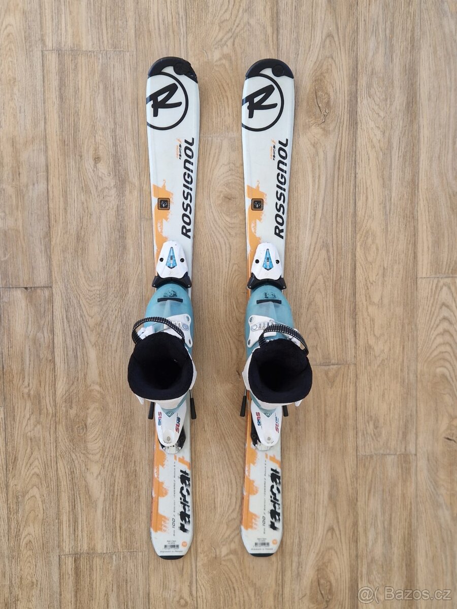 Dětské lyže Rossignol 100 cm a lyžáky Salomon 20