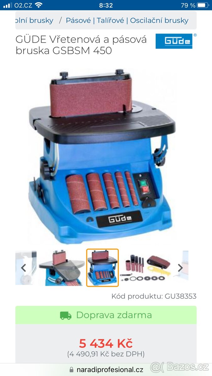 vretenova oscilacni pasova bruska Gude