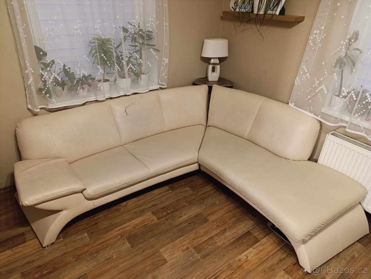 rohová kožená (ekokůže)sedačka