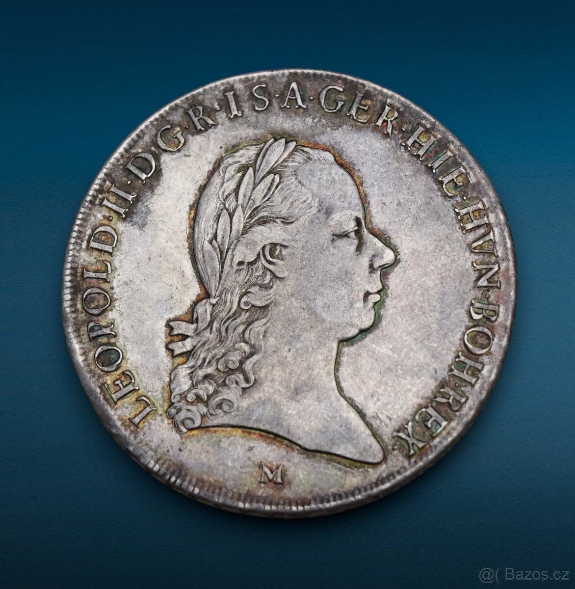 Strieborný Krížový Toliar 1792 M - Leopold II.