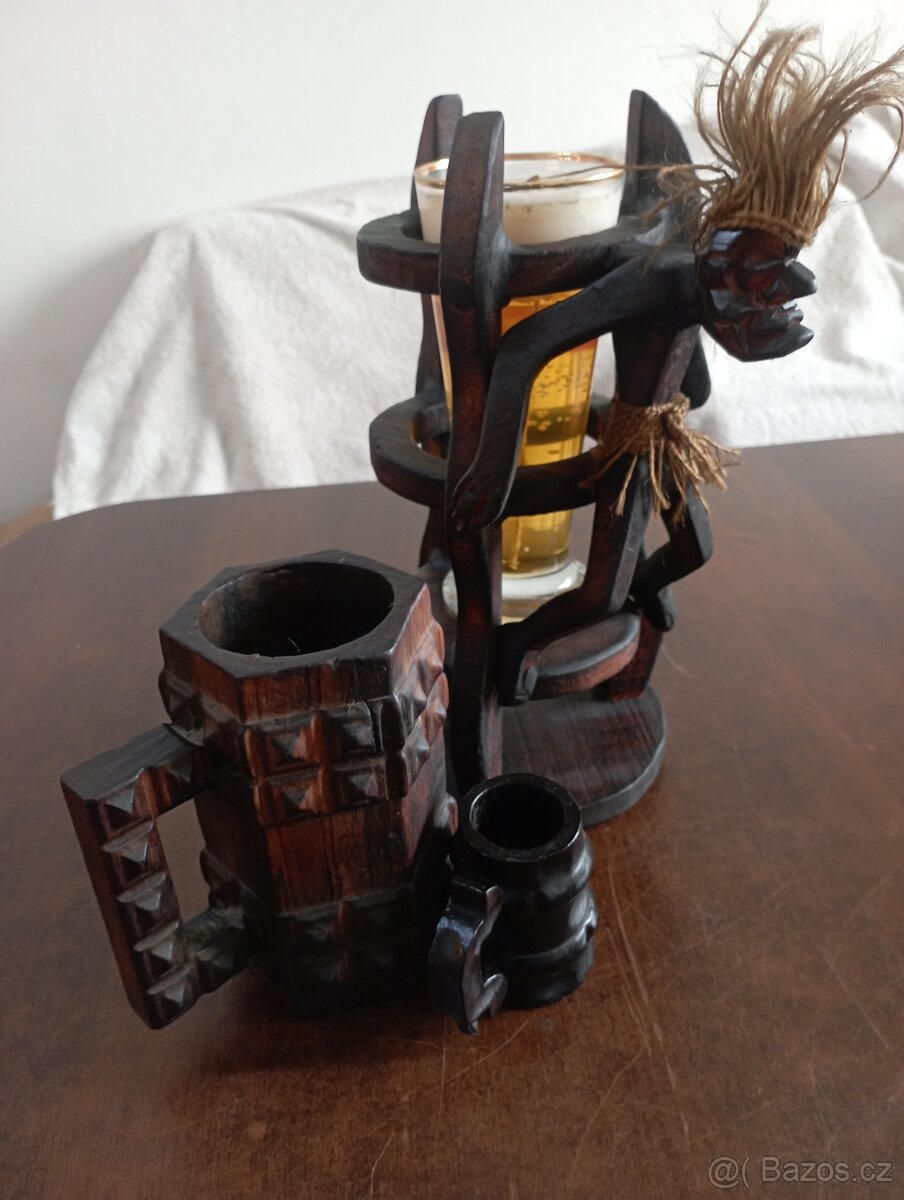 Stojan plus půllitr dřevo