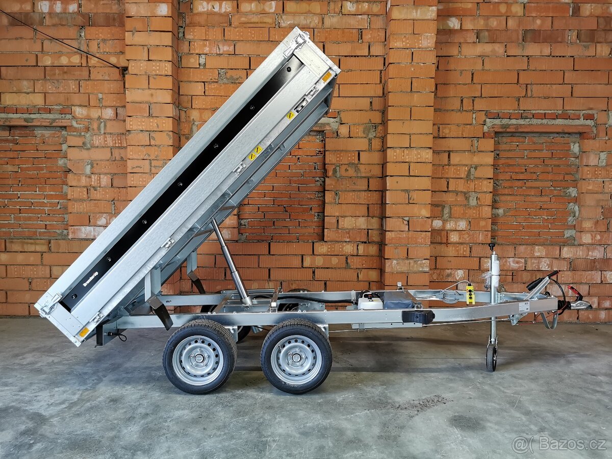 přívěsný vozík – elektrohydraulický sklápěč, 2500 kg