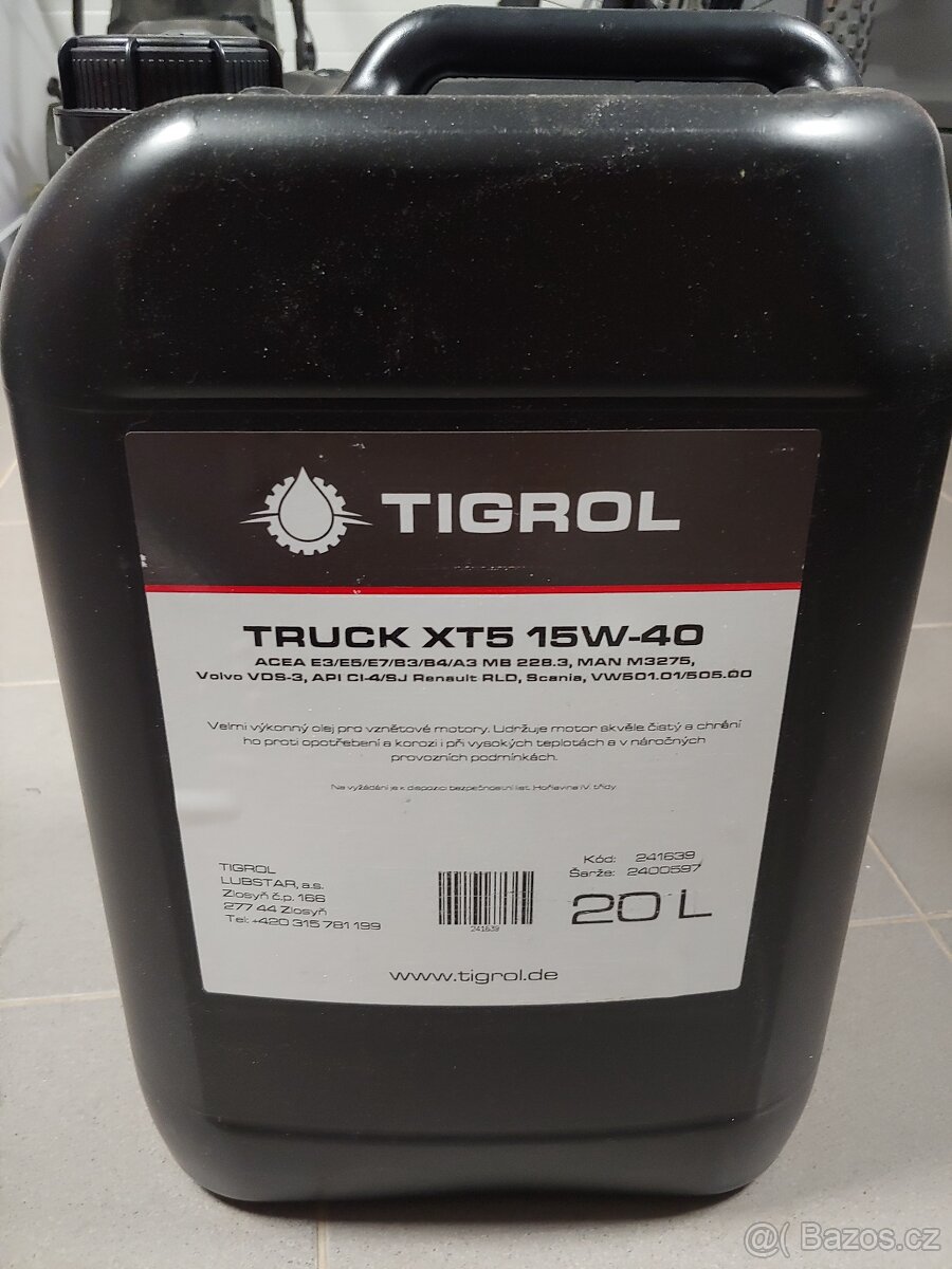 Motorový olej 15W40 TIGROL TRUCK XT5, 50Kč/l