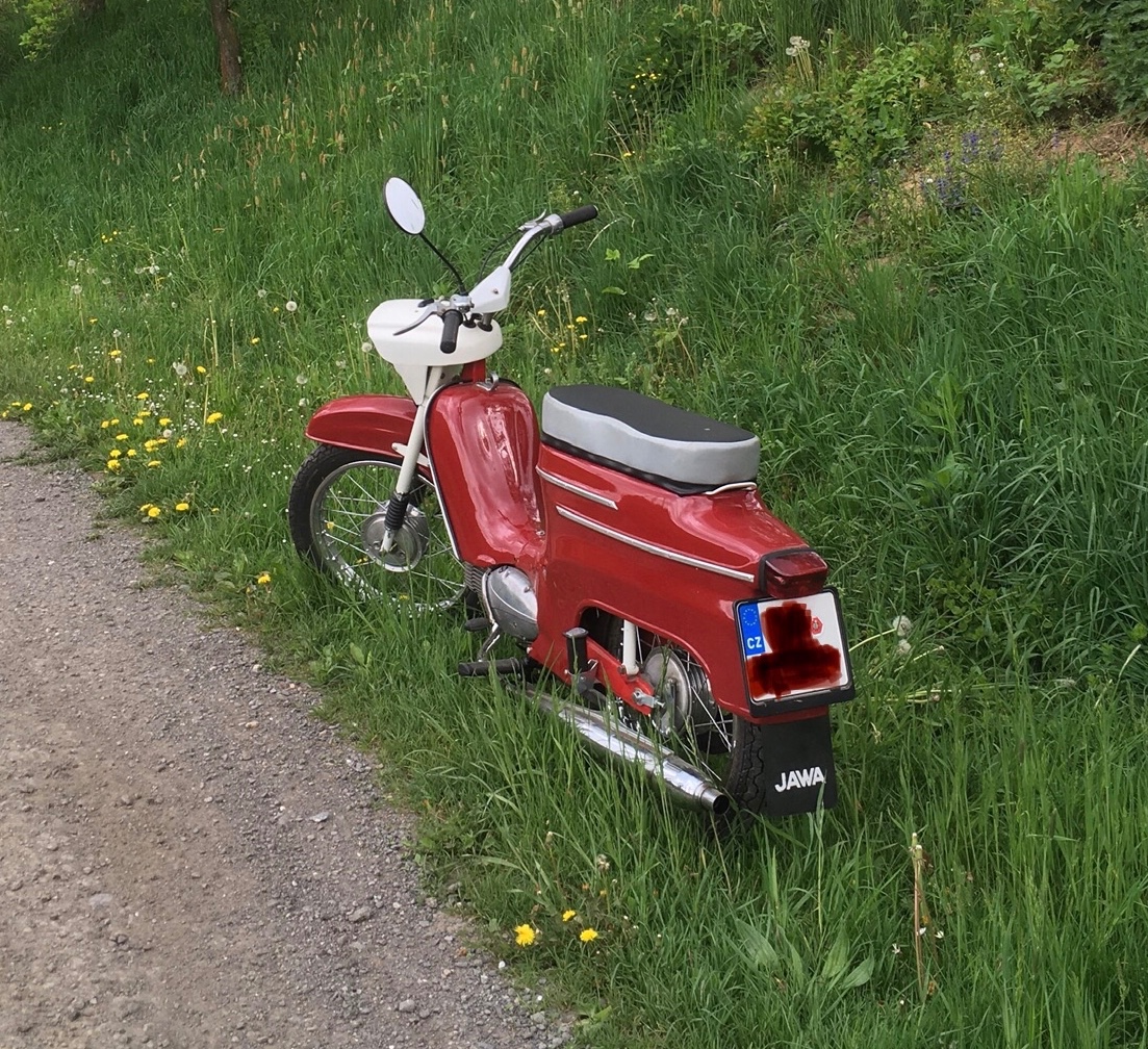 Jawa 21 pionýr živé papíry se štítkem