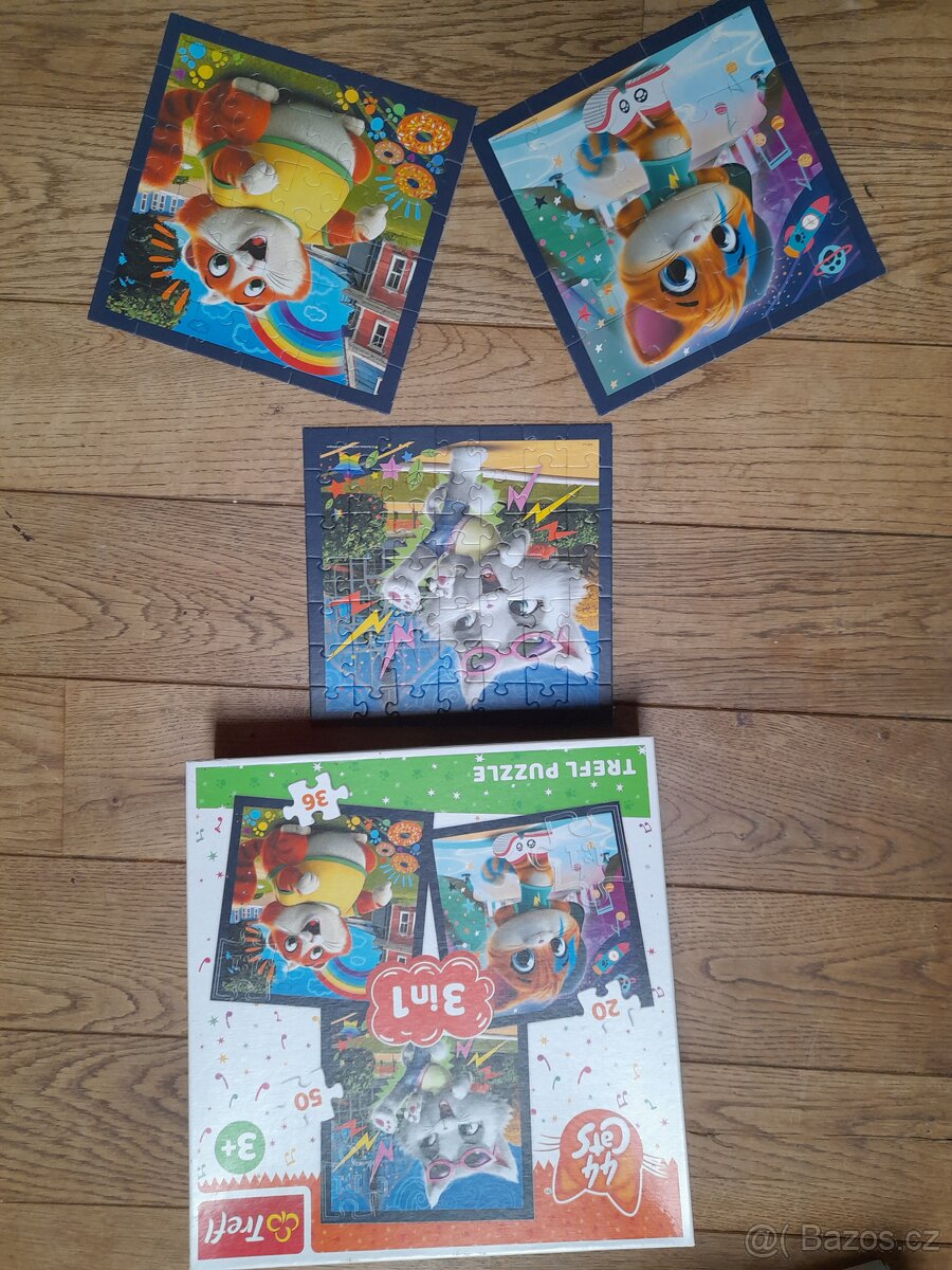 Puzzle 3x kocky, 20, 36, 50 dilku