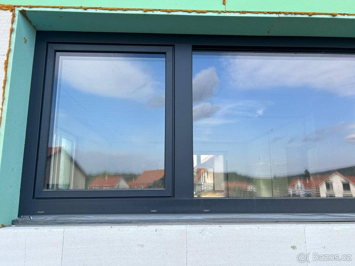 Dvojdílné okno antracit/bílá, 1970x950, nové, poz.5