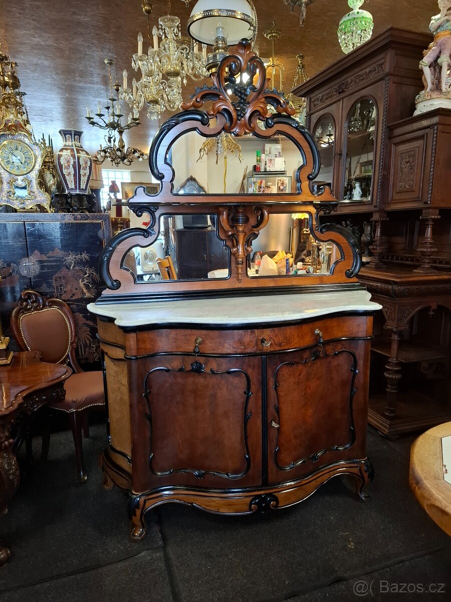 Starožitná komoda s mramorem BIEDERMAIER