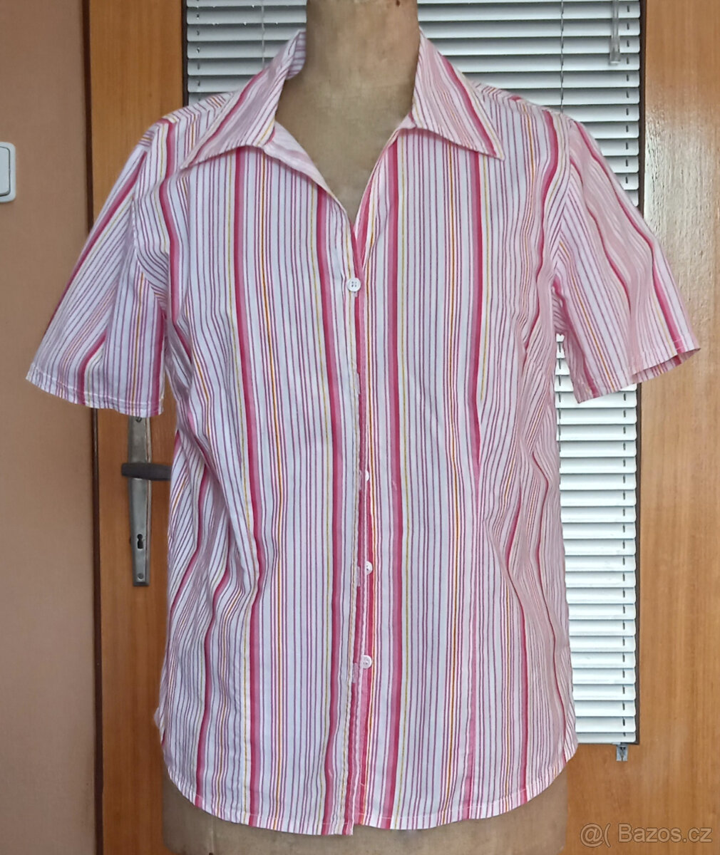 Dámská košile růžová s proužkem (vel. M)
