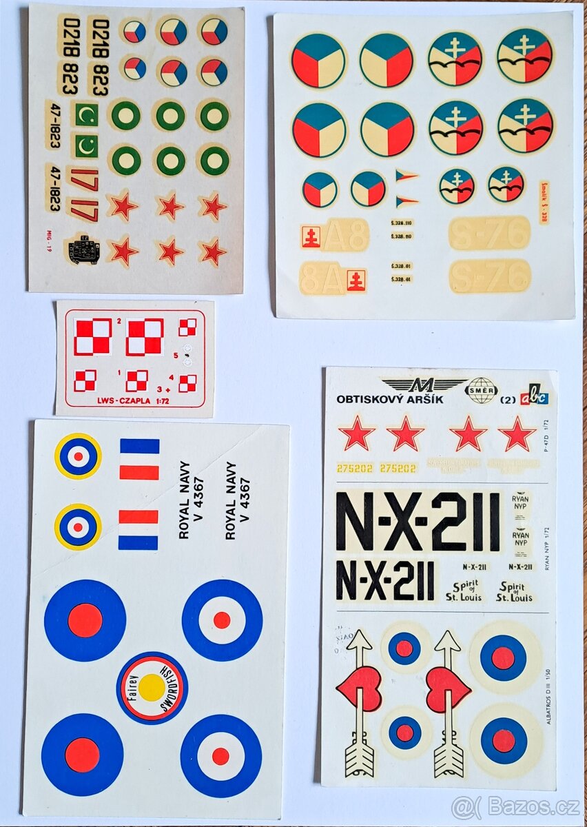 RETRO staré obtisky + samolepky Československo