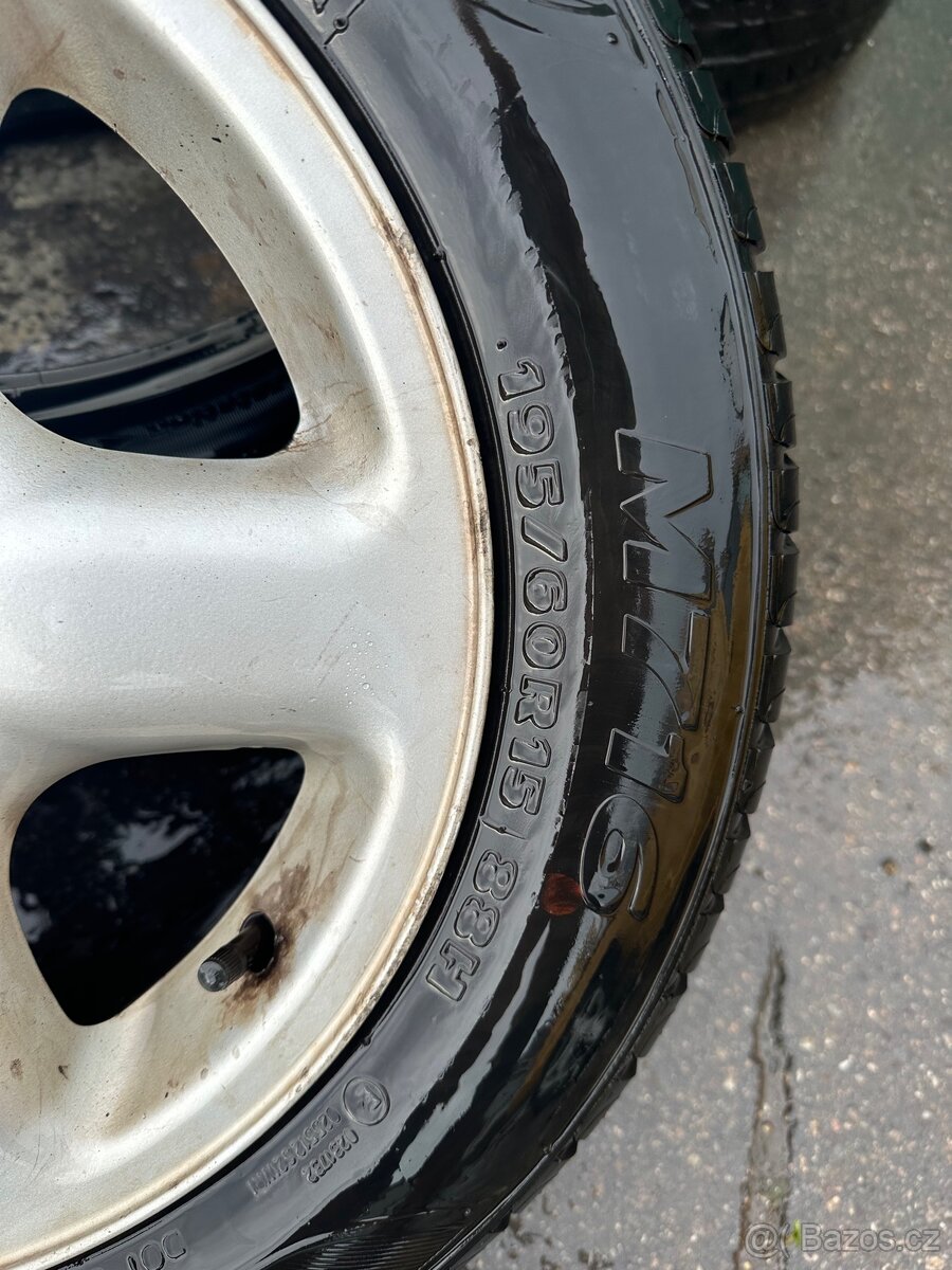 Alu 4x100 15” včetně pneu