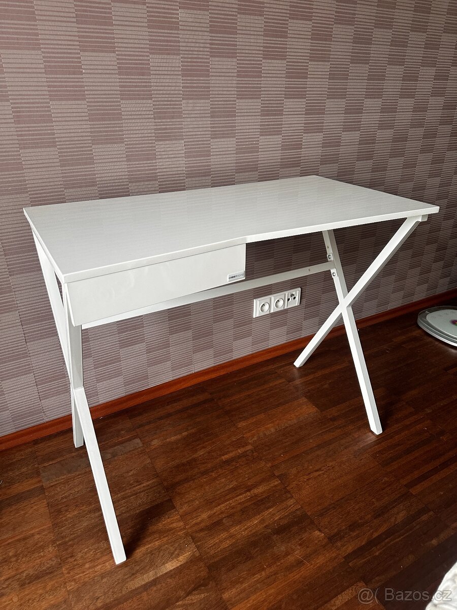 Psací stůl Carryhome, bílá / bílá, 90×76×48 cm