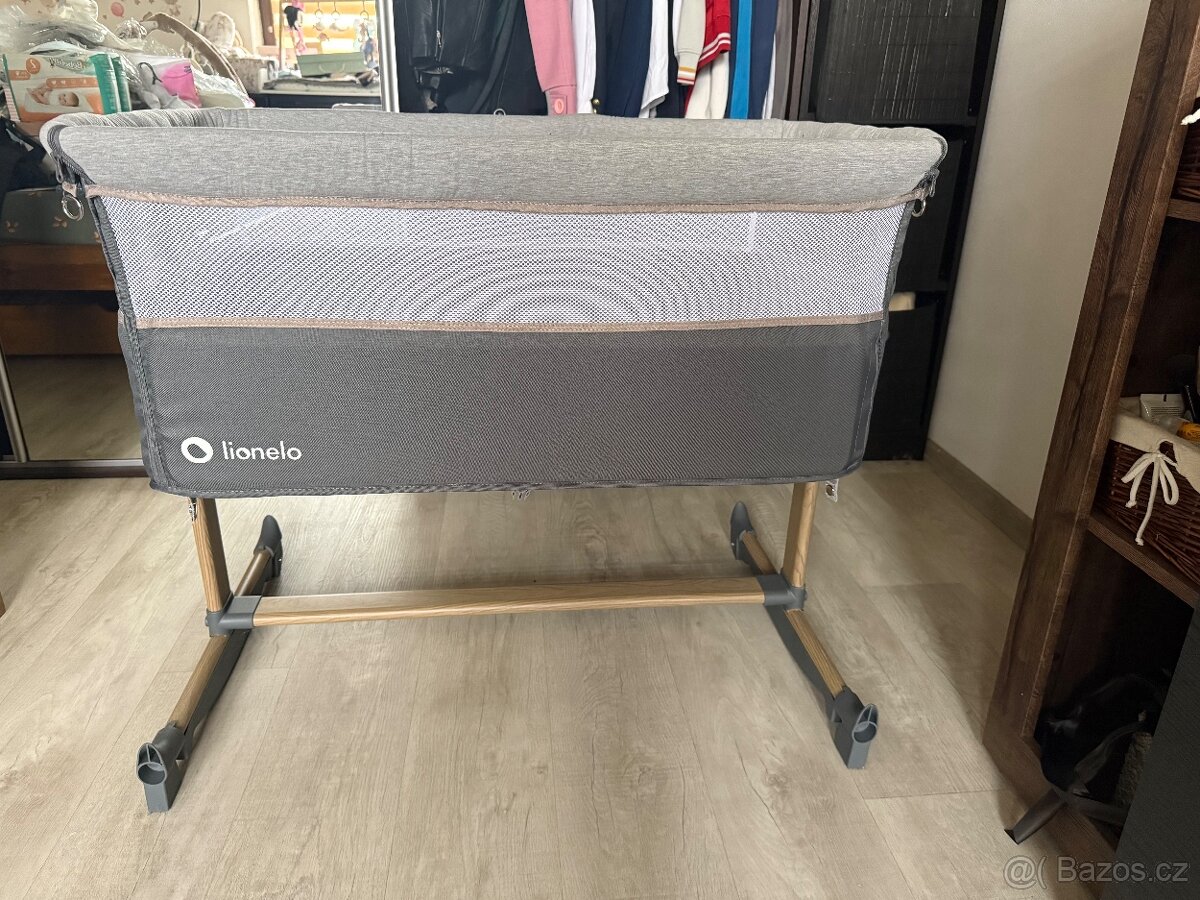 Lionelo Leonie Grey Stone — přístavná postýlka Lionelo Leon