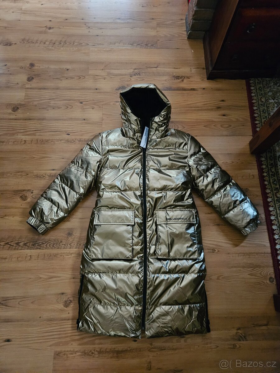 Karl Lagerfeld zimní oboustranný kabát vel.174 sedne na vel.