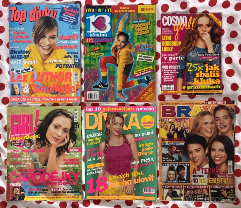 Koupím - časopisy Top dívky, Dívka, CosmoGirl, Bravo Girl...