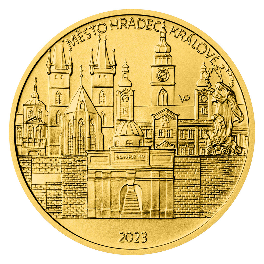 Zlatá mince ČNB 5000 Kč: HRADEC KRÁLOVÉ - BK