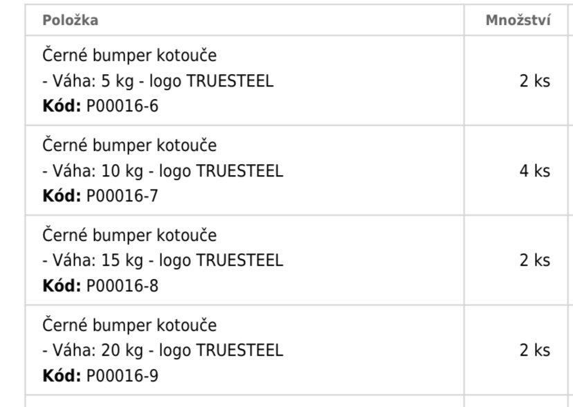 Osa nosnost 900kg + kotouče bumper truesteel