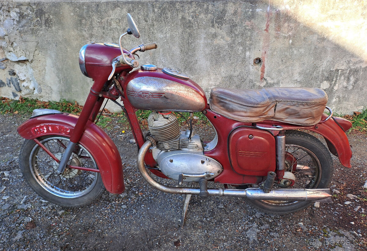 Jawa 250 typ 353 půlbuben (mezityp), rok výroby 1955 bez TP