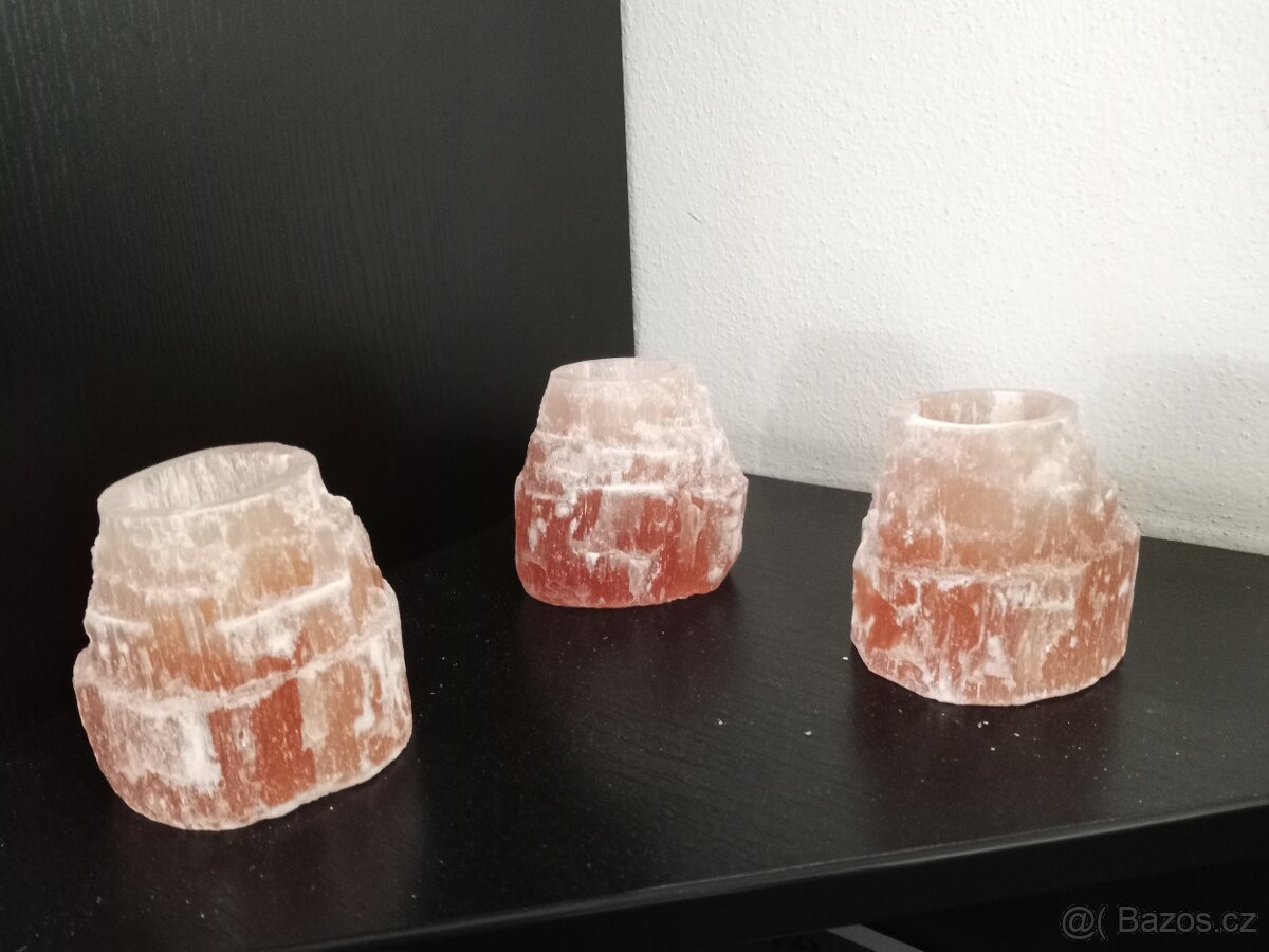Nové svícny selenit oranžový_SLEVA - pouze 2 kusy