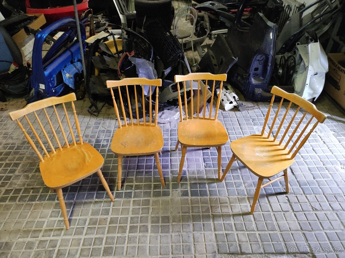 Dřevěné židle 4x