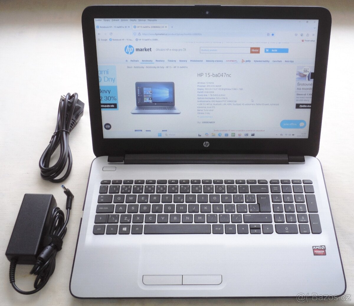 HP 15 AMD A10 (čtyřjádro) 8GB DDR4 SSD 2xgrafika Win11Pro