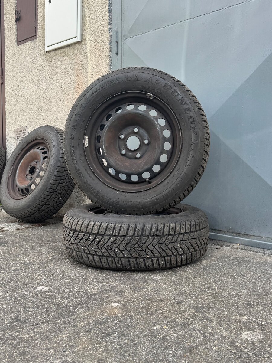 Plechové disky + zimní pneu Dunlop WinterSport 5 – 195/65 R1