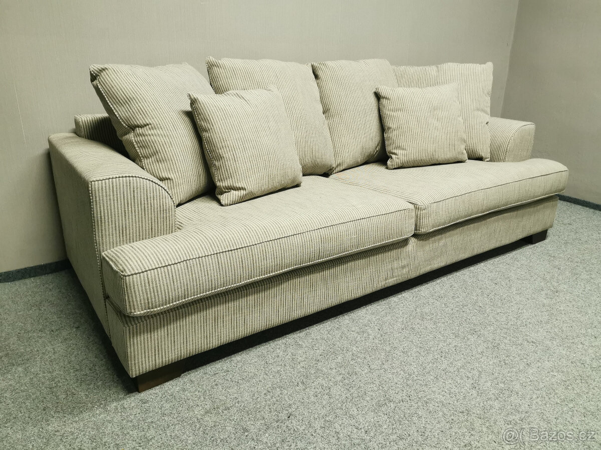 Nový hnědý gauč SOHO FRANKLIN pruhy