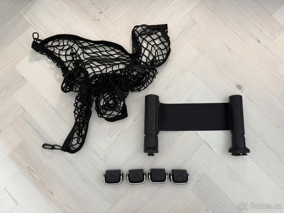 Audi A6 C7 4G doplňky do kufru - síť, 4x úchyty, fixační pás