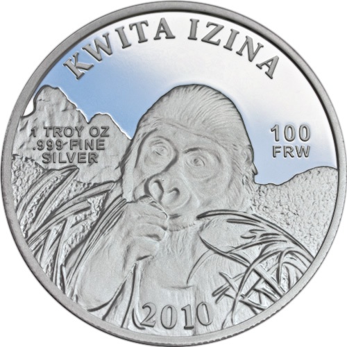 stříbrná mince gorilí svátek