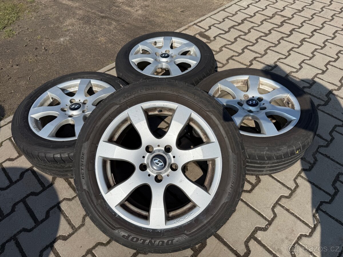 4x al kola 5x114.3 16 + pneu letní 205/55 R16