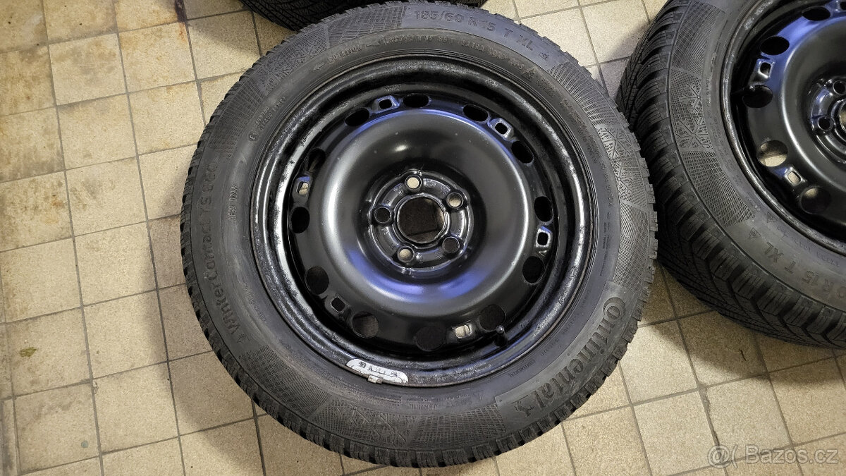 Zánovní zimní kola Conti 15" 5x100 Rapid, Fabia 3