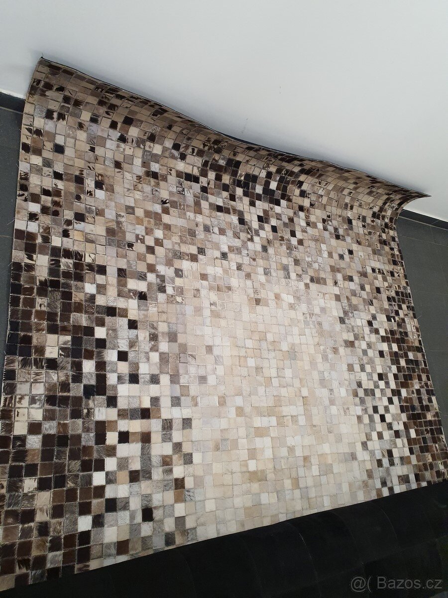 oboustranný koberec z hovězí kožešiny, 3x2 m