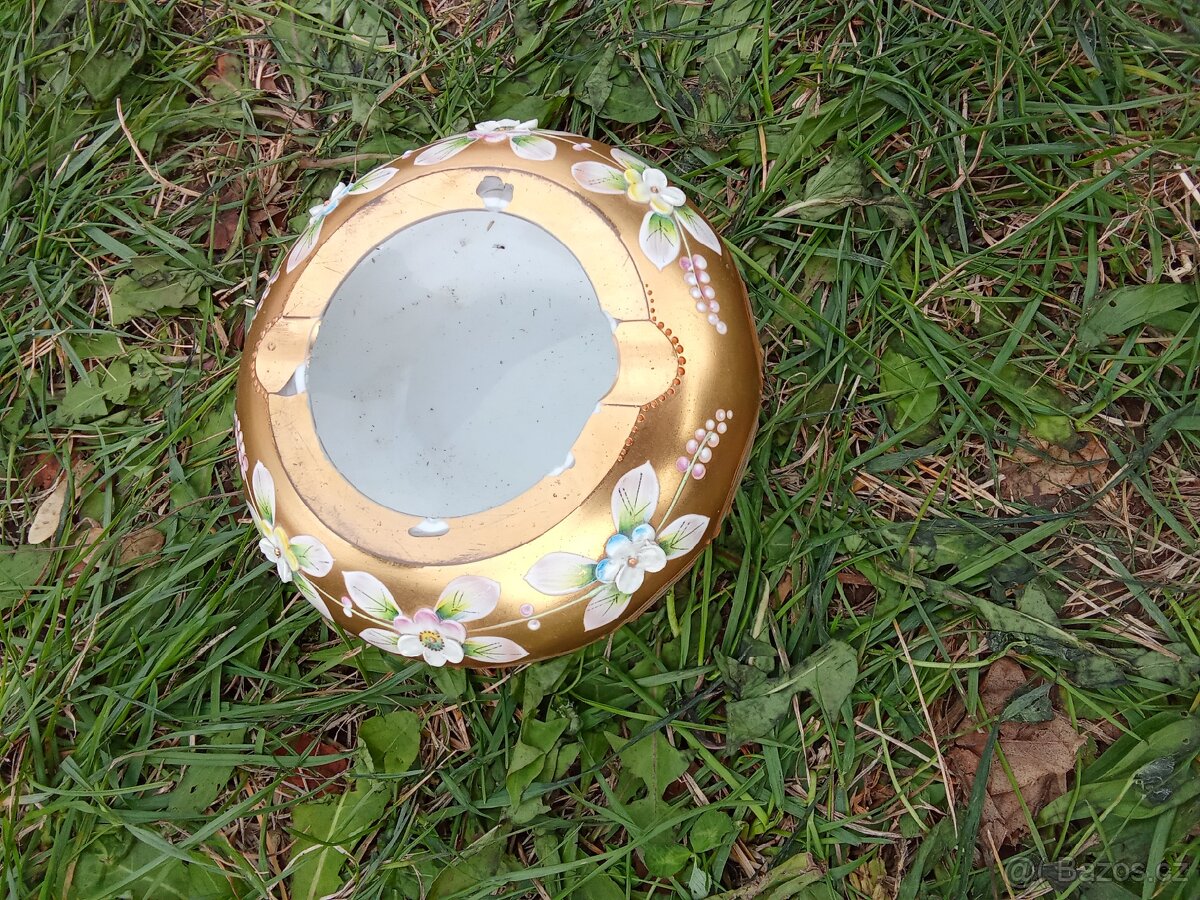 Popelník porcelán pozlacený