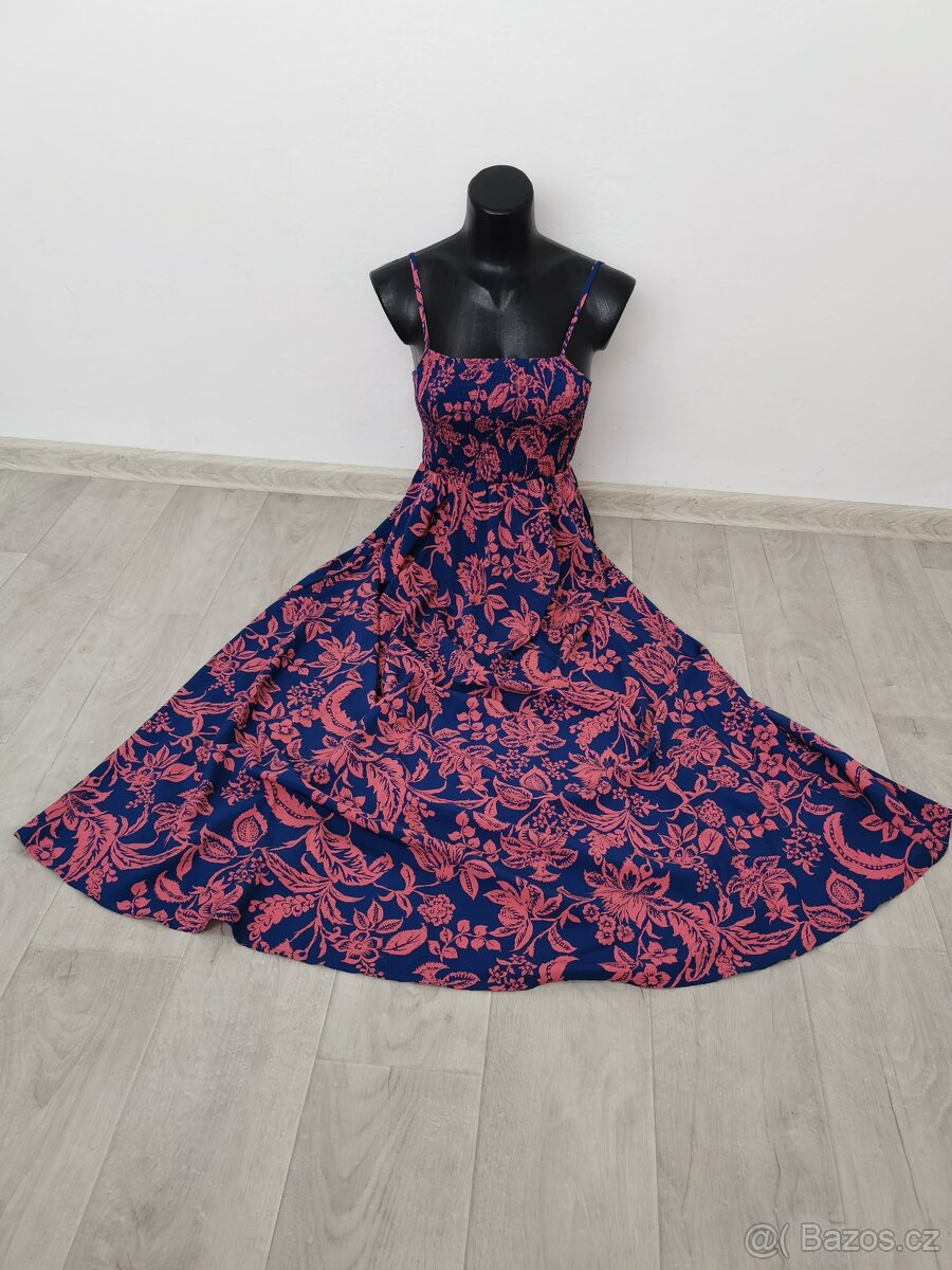 Dámské maxi šaty modro-růžové barvy - S-S/M-M