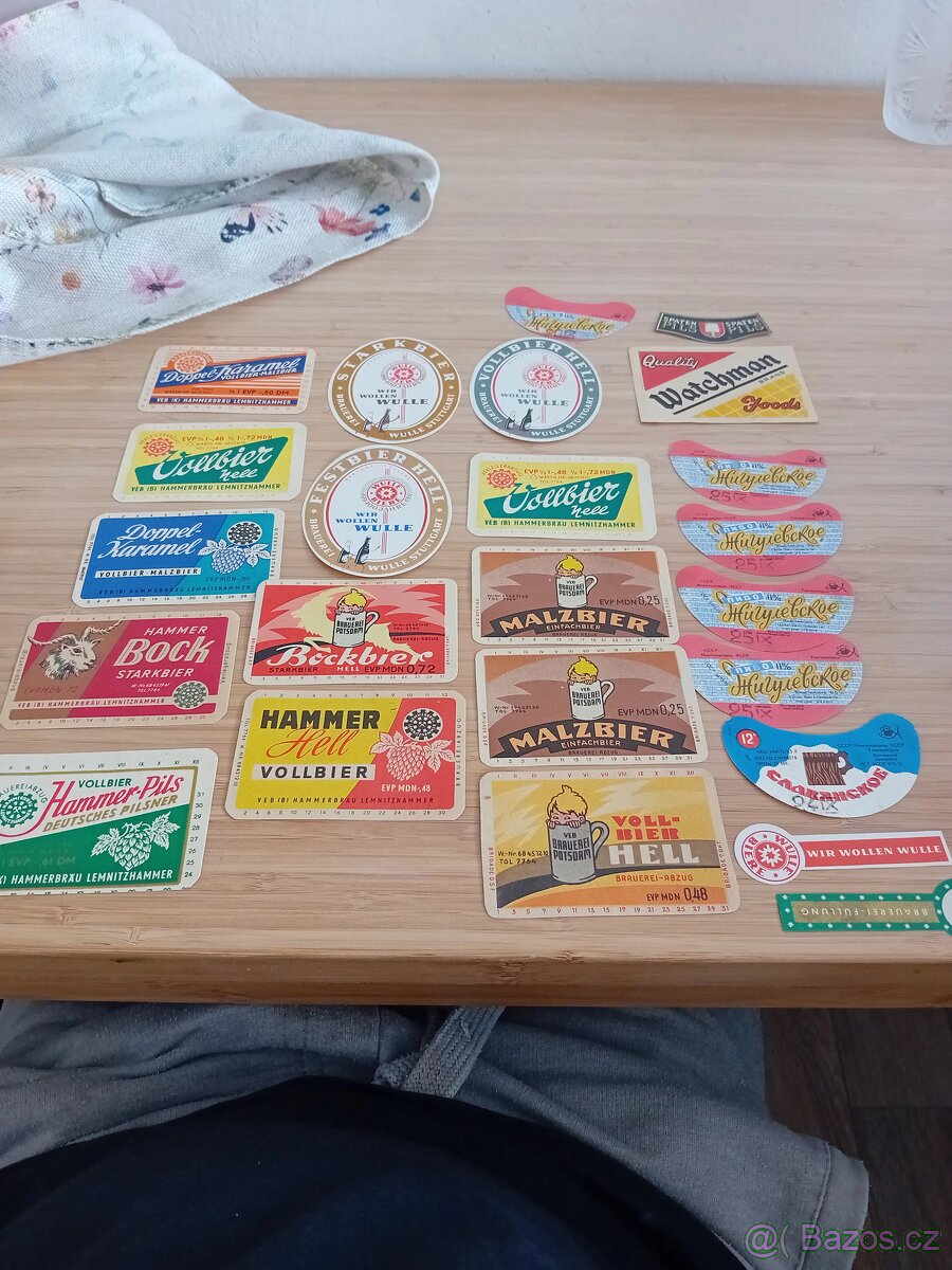 Pivní etikety.