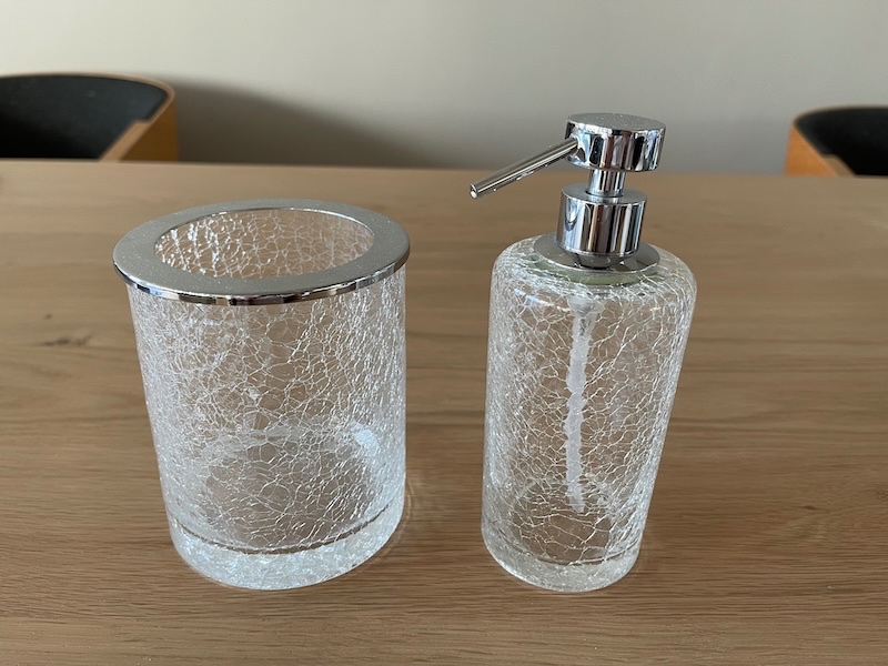 Dávkovač mýdla + dóza, materiál sklo, sleva 70%