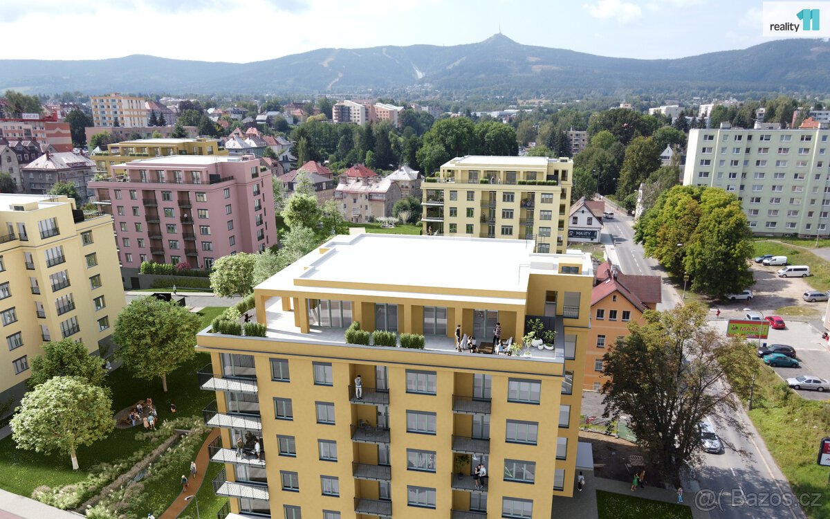 Pronájem nového bytu 2+kk, 60 m2 Liberec