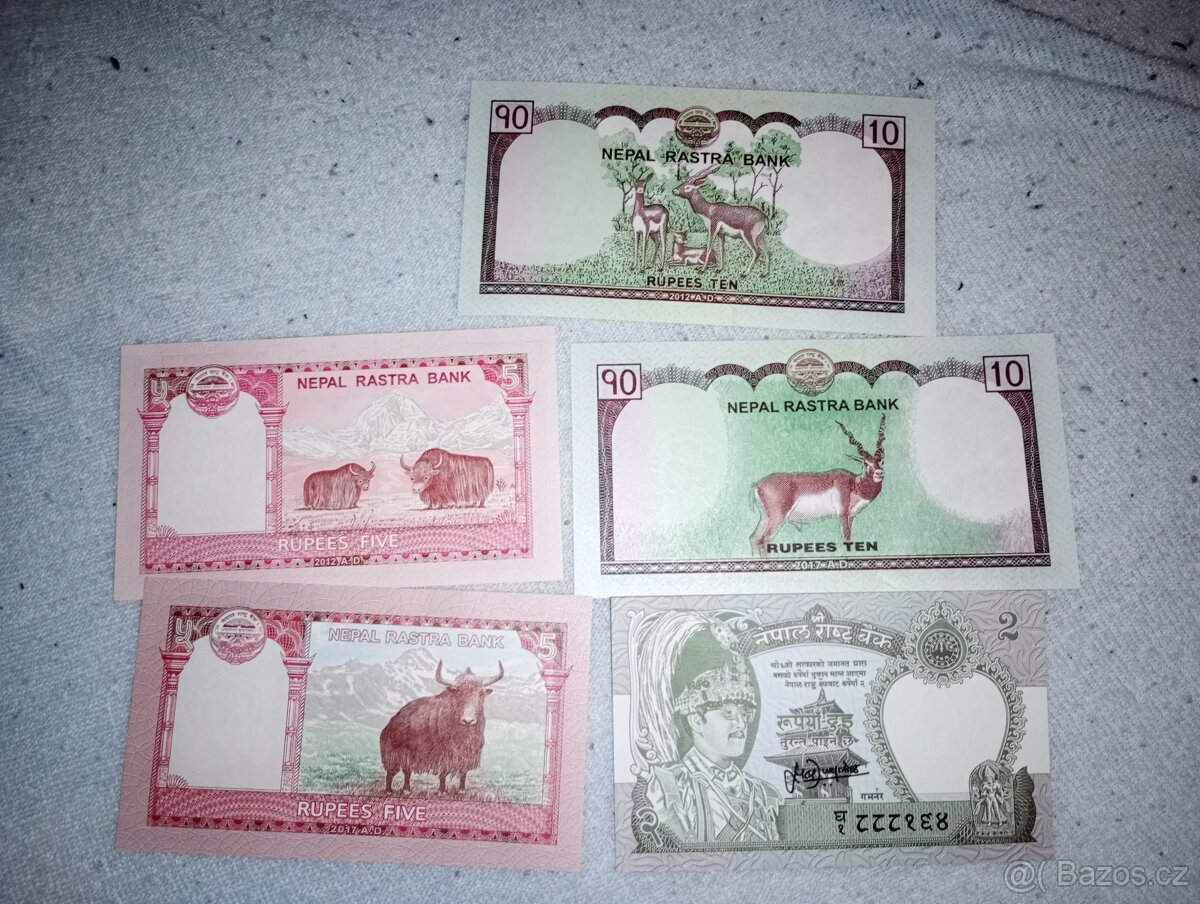 Nepál rupie bankovky