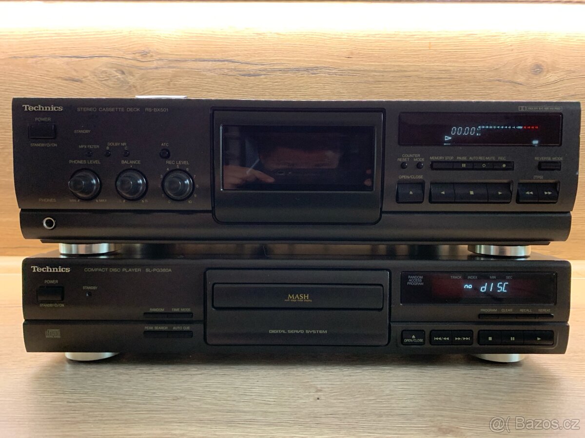 Tape Deck Technics RS-BX501 a CD Technics SL-PG380A