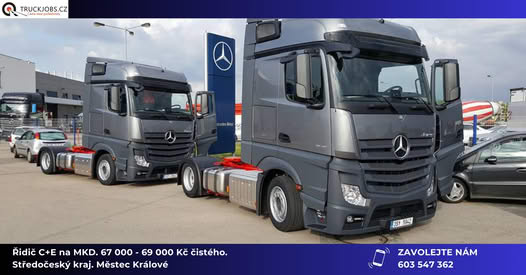 Práce pro řidiče C+E na mezinárodní přepravu.